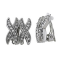 Crystal Elementz Pave "X" Earrings w/ Clear Swarovski Elements